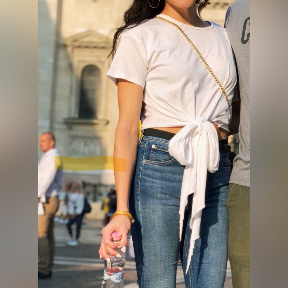 Zara White Tie Tee